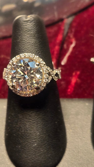 Engagement Ring - 14k White Gold - 5.05 ct  Lab-Created Round Diamond - G VS1 - 7.1g