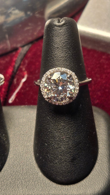 Engagement Ring - 14k White Gold - 3.13 ct  Lab-Created Round Diamond - E SI1 - 3.5g