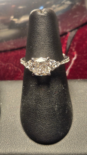 Engagement Ring - 14k White Gold - 2.06 ct  Lab-Created Cushion Diamond - F VS2 - 3.2g