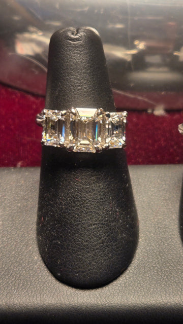 Engagement Ring - 14k White Gold - 2.43 ct  Lab-Created Emerald Diamond - F VS1 - 5.2g