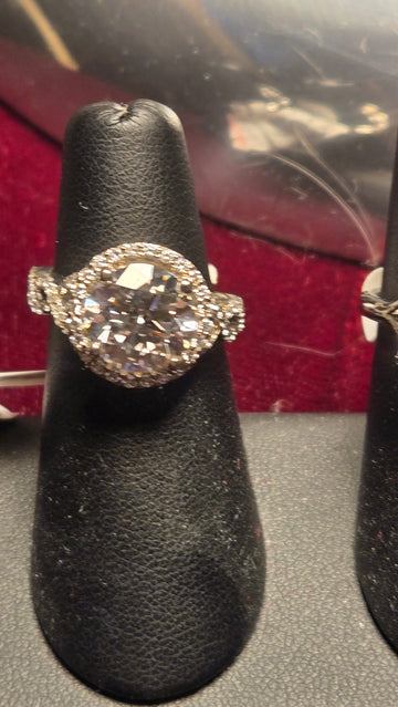 Engagement Ring - 14k White Gold - 3.4 ct  Lab-Created Round Diamond - E VS2 - 6.3g