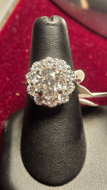 Engagement Ring - 14k White Gold - 2.66 ct  Lab-Created Round Diamond - F VS1 - 6.5g