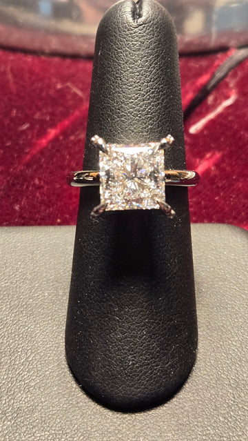 Engagement Ring - 14k White Gold - 5.04 ct  Lab-Created Princess Diamond - E VVS2 - 5.7g