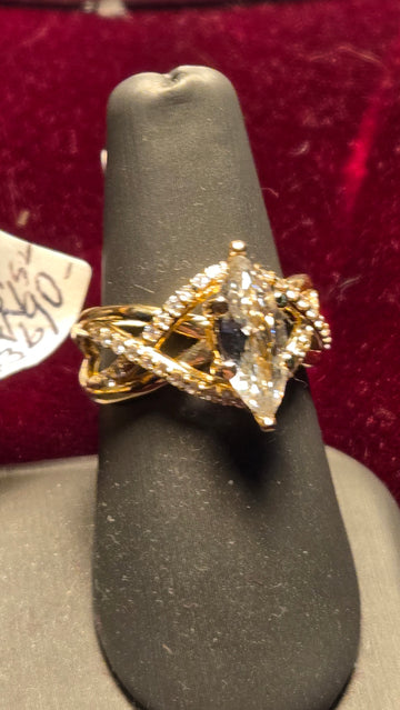 Engagement Ring - 14k Gold - 1.28 ct  Marquise Diamond - SI1 F - 6.7g