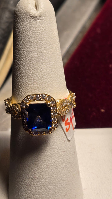 Cocktail Ring - 18k Gold - 2.35 ct  Emerald Sapphire - AAA - 5.5g