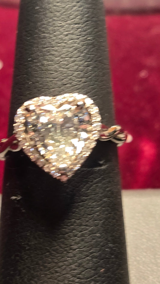 Engagement Ring - 14k White Gold - 2.02 ct  Heart Diamond - VS1 G - 4.1g