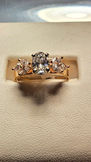 Engagement Ring - 14k Rose Gold - 0.91 ct  Lab-Created Oval Diamond - SI1 G - 4g