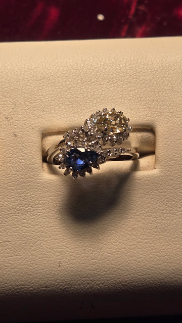 Cocktail Ring - 18k White Gold - 0.75 ct  Pear Champagne Diamond - SI1 M - 4.8g