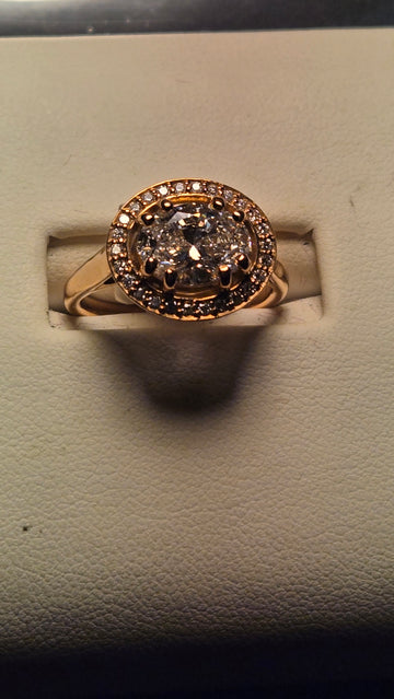 Engagement Ring - 14k Rose Gold - 2.01 ct  Lab-Created Oval Diamond - SI1 F - 5.6g