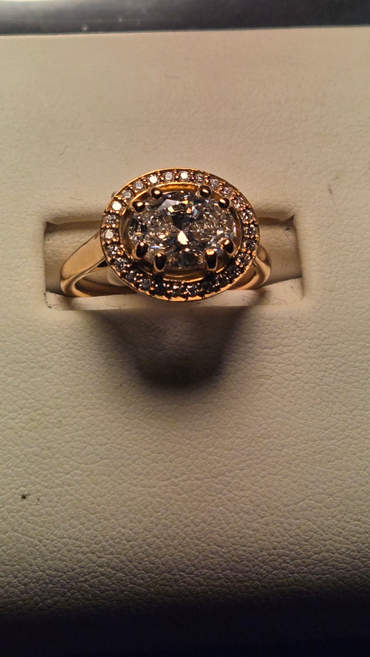 Engagement Ring - 14k Rose Gold - 2.01 ct  Lab-Created Oval Diamond - SI1 F - 5.6g