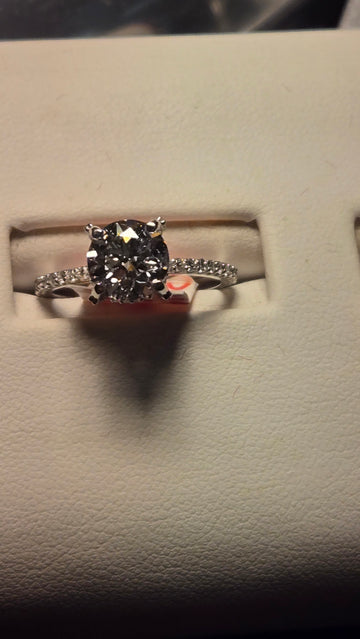 Engagement Ring - 950 Platinum - 1.7 ct  Lab-Created Round Diamond - VS1 D - 3.7g