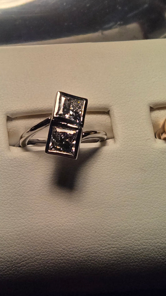 Engagement Ring - 14k White Gold - 2.66 ct  Lab-Created Princess Diamond - VVS2 E - 6.1g