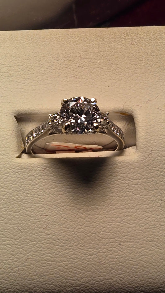 Engagement Ring - 18k White Gold - 1.91 ct  Lab-Created Round Diamond - VS1 D - 4g