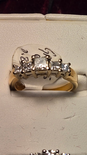 Wedding Ring - 14k Multi-Tone Gold - 0.85 ct  Princess Diamond - VS2 I - 5.7g