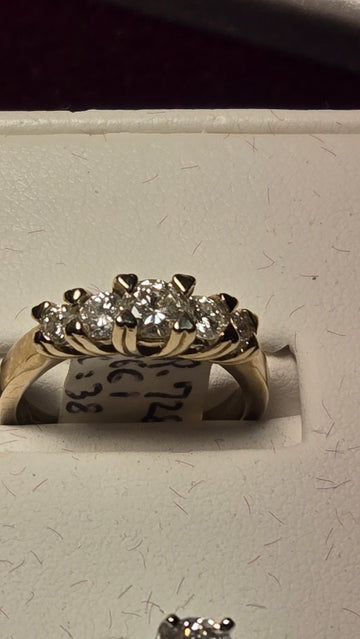 Wedding Ring - 14k White Gold - 0.96 ct  Round Diamond - VS2 I - 5.4g