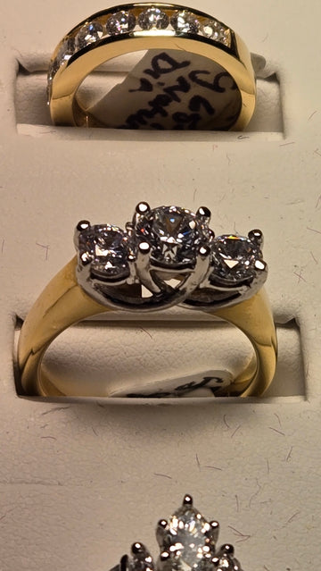 Engagement Ring - 14k Multi-Tone Gold - 1.4 ct  Round Lannyte - 8g