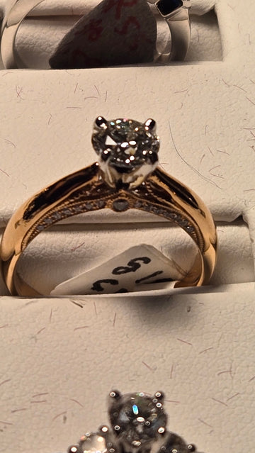 Engagement Ring - 14k Rose Gold - 0.93 ct  Lab-Created Round Diamond - VS1 F - 3.5g