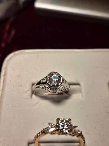 Engagement Ring - 950 Platinum - 0.9 ct  Old European Diamond - VS2 I - 2.7g