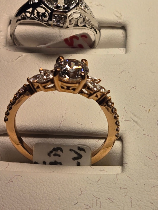 Engagement Ring - 14k Rose Gold - 1.02 ct  Lab-Created Round Diamond - VS1 H - 2.8g