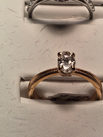 Engagement Ring - 14k Rose Gold - 0.62 ct  Oval Diamond - SI2 G - 3.4g