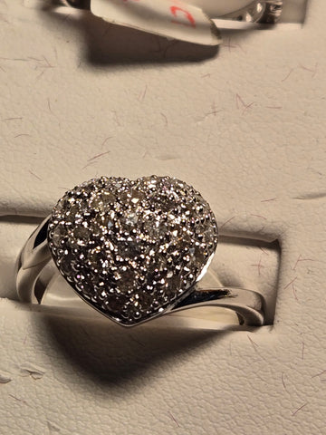 Ring - 18k White Gold - 0.76 ct  Round Diamond - SI1 I - 5.3g