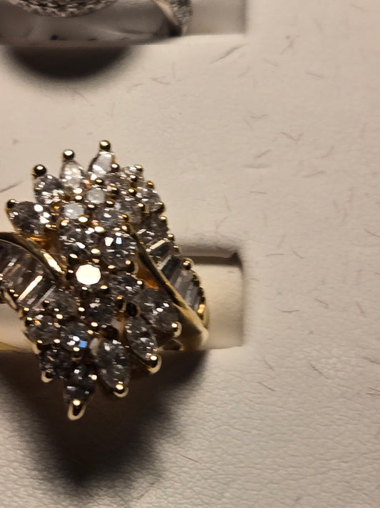 Ring - 14k Gold - 1.5 ct  Round Diamond - VS2 H - 7g