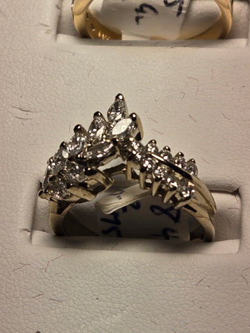Ring - 14k White Gold - 0.75 ct  Marquise Diamond - VS2 G - 4.8g