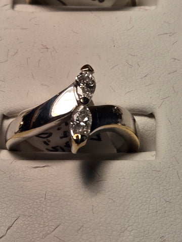 Engagement Ring - 14k White Gold - 0.52 ct  Marquise Diamond - SI1 G - 5.4g