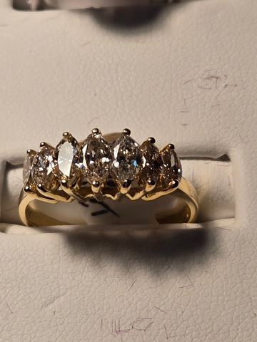 Engagement Ring - 14k Gold - 1 ct  Marquise Diamond - SI1 I - 2.6g