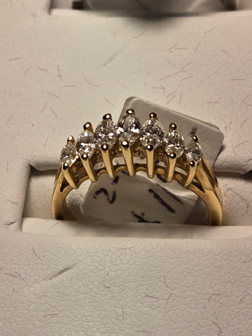 Wedding Ring - 14k Gold - 0.62 ct  Marquise Diamond - SI1 I - 2.8g