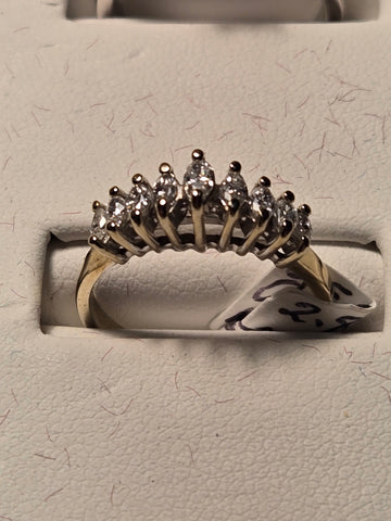 Wedding Ring - 14k White Gold - 0.5 ct  Marquise Diamond - SI1 H - 2.8g
