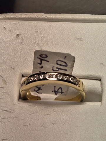Wedding Ring - 14k Gold - 0.4 ct  Round Diamond - H SI1 - 2.5g