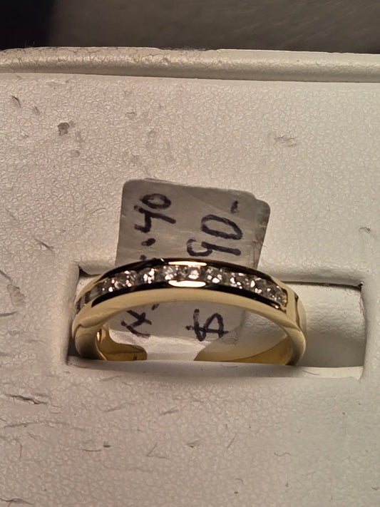 Wedding Ring - 14k Gold - 0.4 ct  Round Diamond - H SI1 - 2.5g