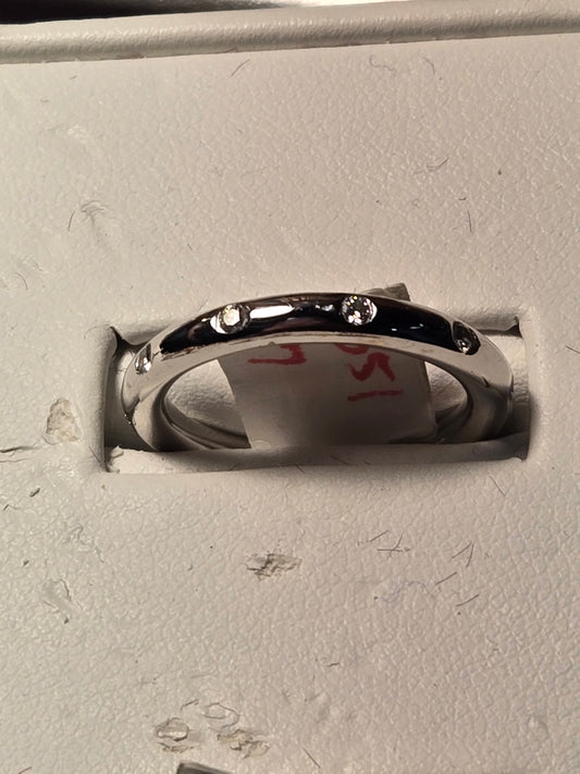 Wedding Ring - 18k White Gold - 0.35 ct  Round Diamond - H VS2 - 2.7g