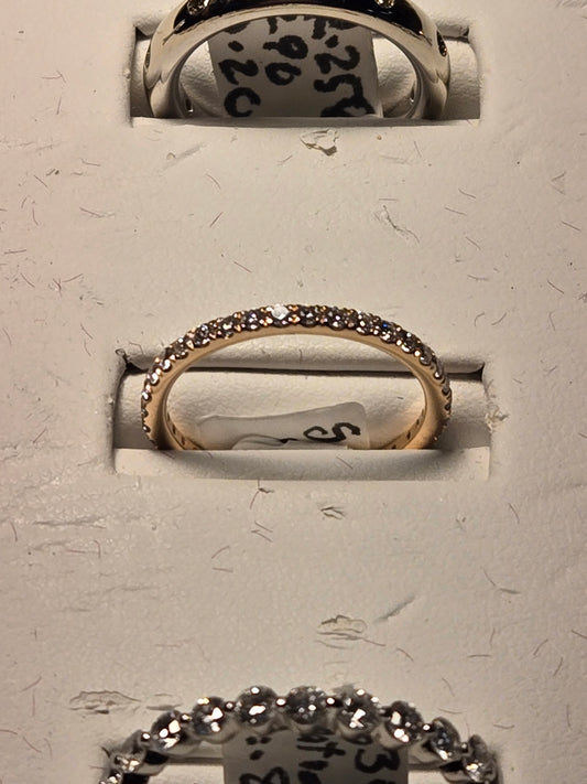 Anniversary Ring - 14k Gold - 0.5 ct  Lab-Created Round Diamond - E VVS1 - 1.4g