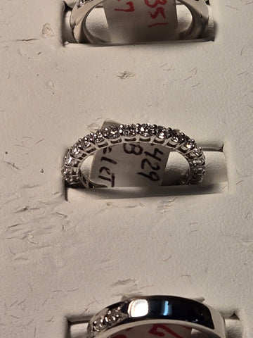 Anniversary Ring - 14k White Gold - 1 ct  Lab-Created Round Diamond - E VS1 - 1.9g