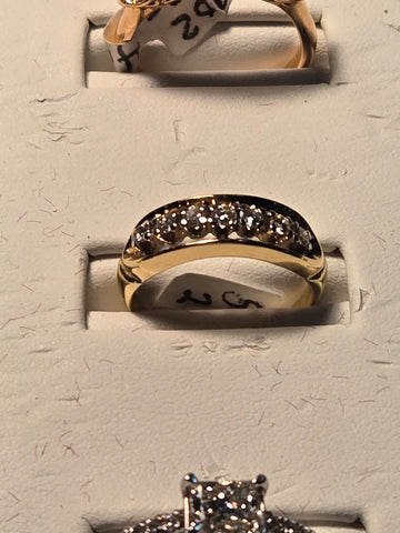 Wedding Ring - 14k Gold - 0.3 ct  Round Diamond - H VS2 - 2.9g