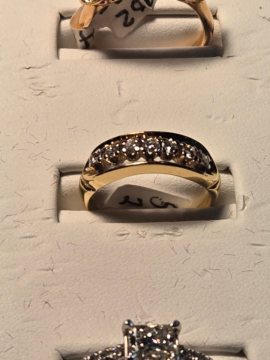 Wedding Ring - 14k Gold - 0.3 ct  Round Diamond - H VS2 - 2.9g