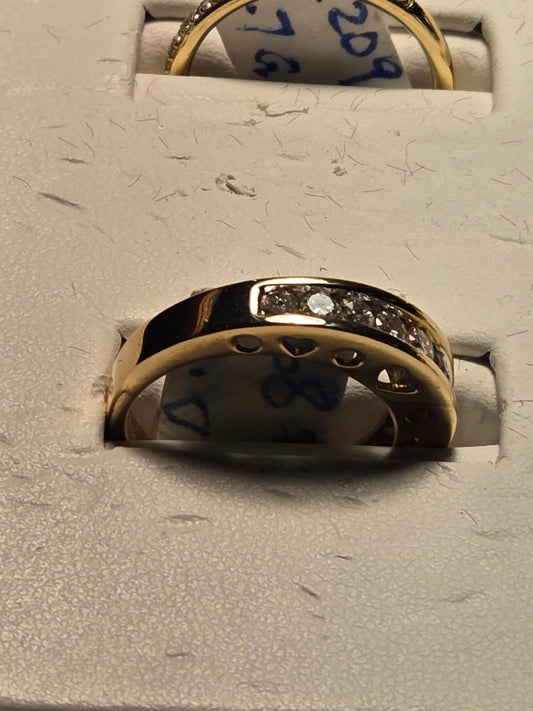 Wedding Ring - 14k Gold - 0.6 ct  Round Diamond - H SI2 - 4.6g