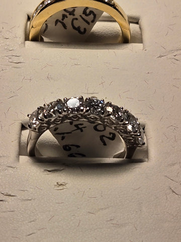 Wedding Ring - 14k White Gold - 1.6 ct  Lab-Created Round Diamond - F VS1 - 3.4g