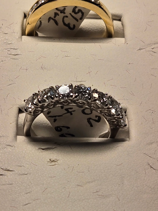 Wedding Ring - 14k White Gold - 1.6 ct  Lab-Created Round Diamond - F VS1 - 3.4g