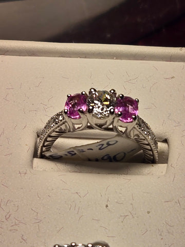 Ring - 14k White Gold - 0.76 ct  Oval Diamond - J VS2 - 4.8g