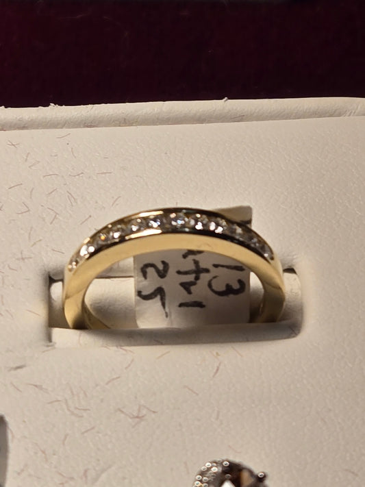 Wedding Ring - 14k Gold - 0.4 ct  Round Diamond - G SI1 - 3.4g