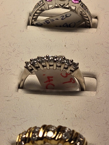 Wedding Ring - 18k White Gold - 0.4 ct  Round Diamond - H VS2 - 3.8g