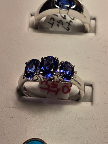 Ring - 18K White Gold - 0.35 ct Tanzanite - 5.8 g