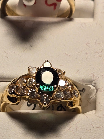 Ring - 14K Gold - 0.86 ct Blue Tourmaline - 4.6 g