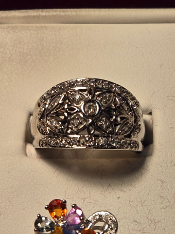 Ring - 14K White Gold - 0.3 ct Diamond I SI2 - 5.9 g