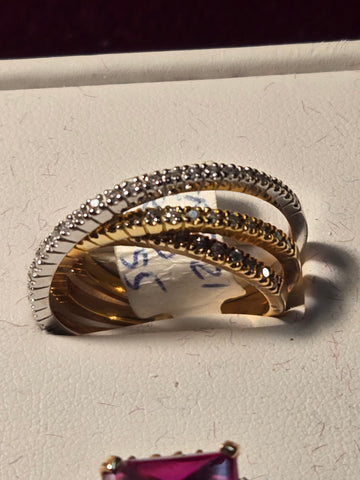 Ring - 14K Multi-Tone Gold - 0.55 ct Diamond I SI1 - 6.5 g