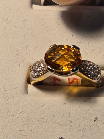 Ring - 18K Gold - 2 ct Citrine - 6.9 g