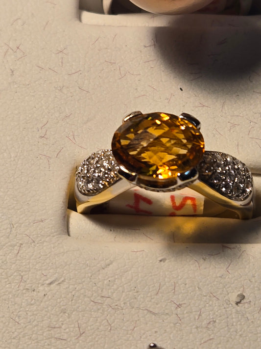 Ring - 18K Gold - 2 ct Citrine - 6.9 g